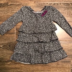 Black and white toddler tiered dress -2T